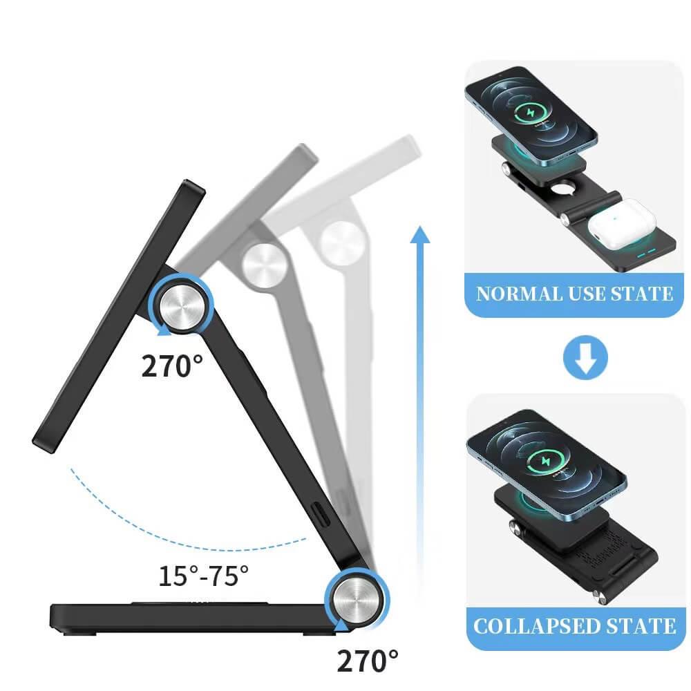 MAGFIT  Magsafe Charger Stand  4-in-1 Foldable Stand with Night Light